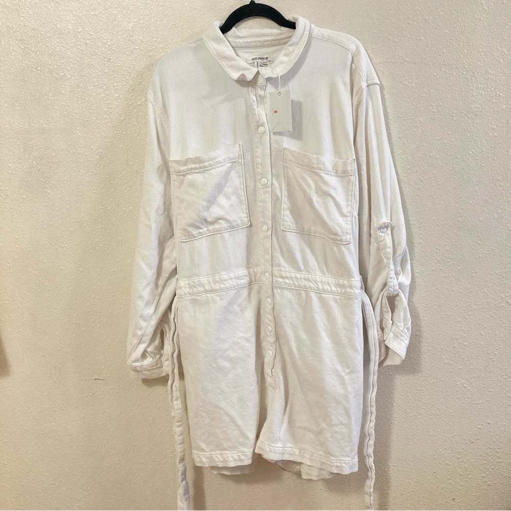 Good American Women’s Romper White Collared Size 7 - Picture 3 of 16